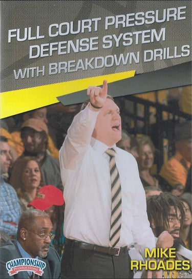Full Court Pressure Defense System With Breakdown Drills by Mike Rhoades Instructional Basketball Coaching Video